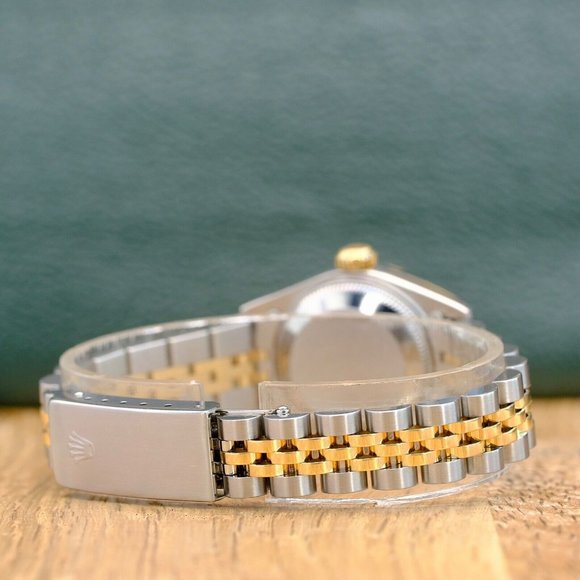 ROLEX DATEJUST WHITE INDEX DIAL 18K GOLD FLUTED JUBILEE TWOTONE WATCH 26MM 69173 - Picture 11 of 12